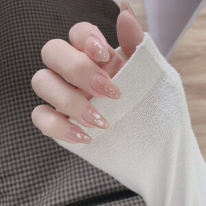 温柔裸色渐变天然贝壳穿戴甲成品假指甲美甲贴片指甲贴片防水可卸