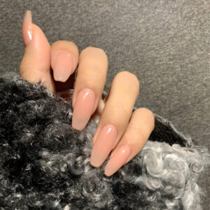 裸粉色短芭蕾穿戴甲成品假指甲美甲贴片指甲片甲油胶封层直播货源