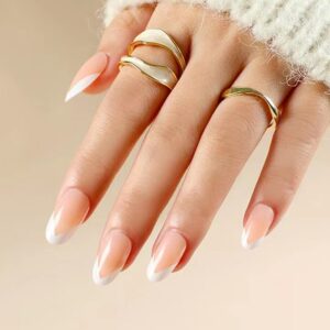 甲片穿戴甲简约法式白边穿戴美甲成品批发假指甲片press on nails