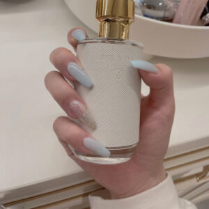 冰透蓝闪粉 press on nail穿戴美甲成品假指甲美甲贴片可拆卸甲片