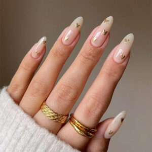 Wear Nail Nail Patch Simple French Nude Color Love Nail Stickers Removable Nail Patch Nail Art Nail Patch Nail Patch