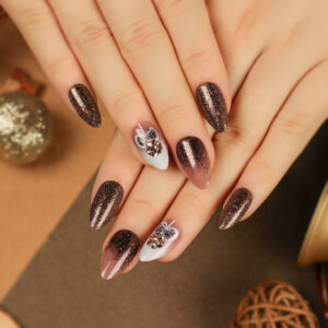 圣诞穿戴甲美甲可拆卸渐变美甲假指甲贴片网红指甲甲片成品批发