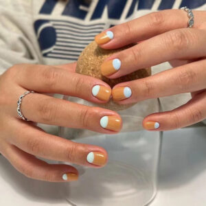 穿戴甲甲片简约黄绿法式指甲片美甲贴片成品甲片批发假指甲可拆卸