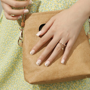 穿戴甲 法式白边水钻美甲穿戴甲批发短款出游穿戴甲穿戴美甲高级