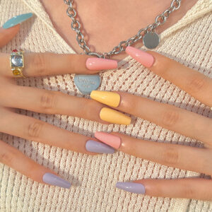 穿戴甲成品马卡龙色假指甲美甲贴片跨境直供甲片批发false nails