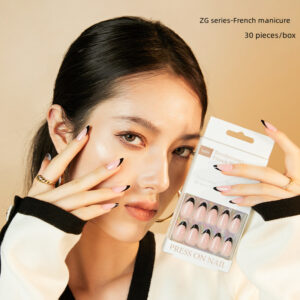 2023新款法式美甲片高级裸色30片盒装穿戴甲简约美甲店甲片nails