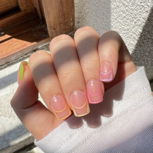 假指甲片批发简约五色法式穿戴甲短甲假指甲甲片 press on nails