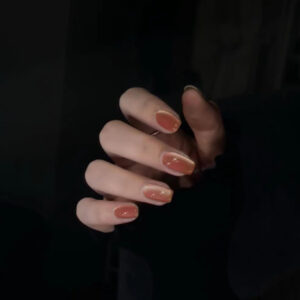 纯色裸粉色猫眼穿戴甲小红书显白美甲片可拆卸甲片成品批发nails