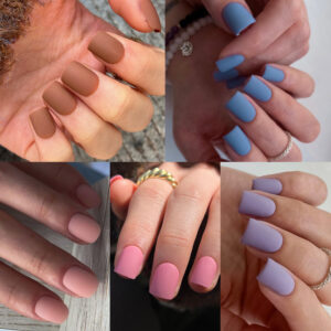 假指甲磨砂纯色显白短款穿戴甲甲片批发press on nails美甲贴片