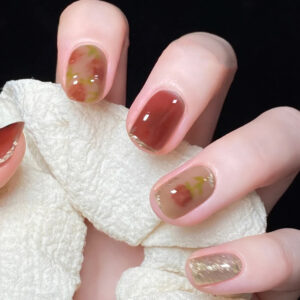 玫瑰庄园酒红气质款穿戴美甲成品假指甲美甲贴片指甲贴片可拆甲片