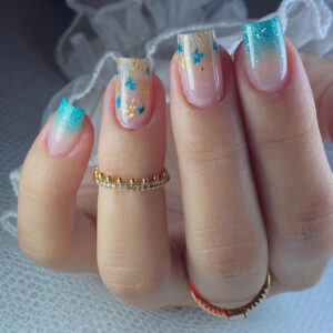 跨境专供假指甲可拆卸穿戴甲金色亮片美甲指甲贴甲片成品nails