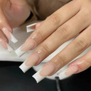 Comércio exterior transfronteiriço peças de unhas peças de nail art transfronteiriças desgaste unhas postiças unhas curtas escada nail art adesivos de unhas peças de unhas atacado