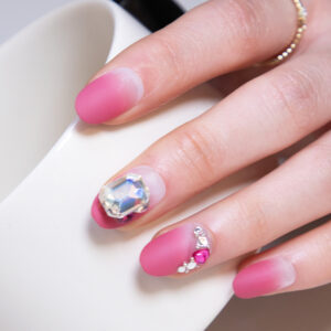 小红书穿戴甲假指甲短款胭脂红美甲指甲贴片甲片镶钻穿戴式指甲片