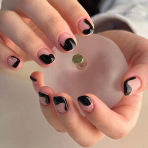 Adesivos para unhas Geométricos Irregulares Pretos Adesivos para unhas Arte para unhas Adesivos para unhas Removíveis Adesivos para unhas Arte para unhas