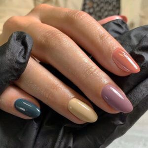 穿戴美甲五色纯色简约穿戴甲椭圆甲美甲片批发甲片美甲穿戴甲批发