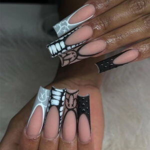 穿戴甲片卡通鳄鱼纹法式穿戴甲高级长芭蕾磨砂美甲片美甲成品nail