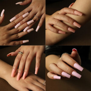 穿戴式美甲批发磨砂纯色中款方形甲合集美甲贴片穿戴甲批发假指甲